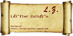 Löfler Zoltán névjegykártya